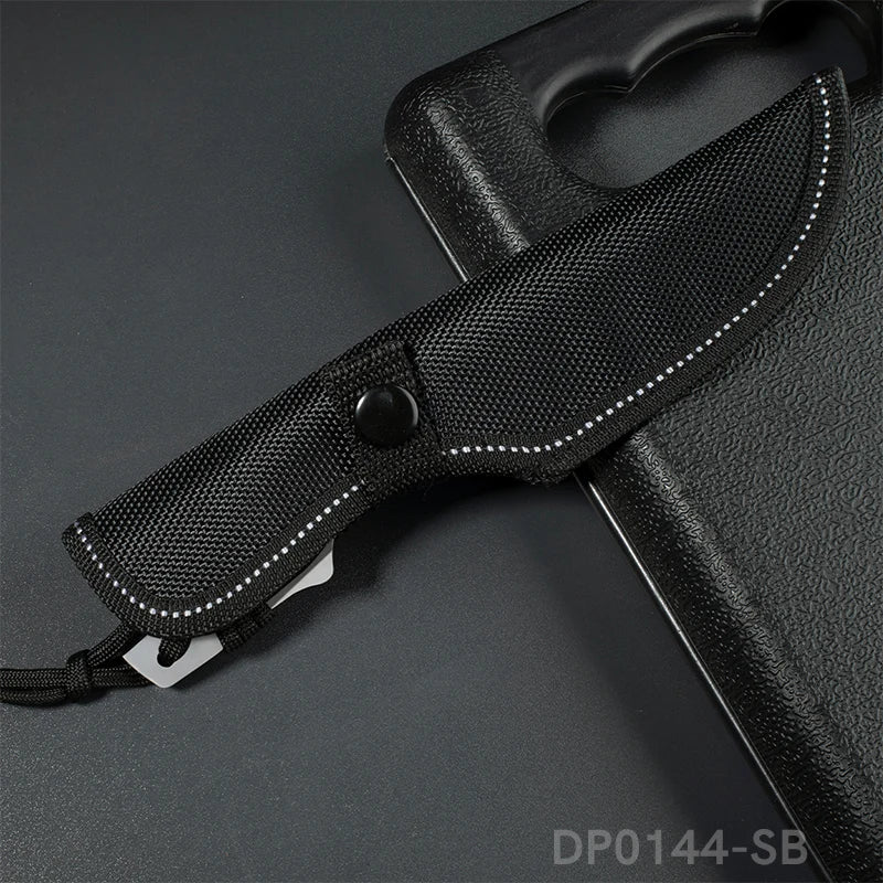 Full Tang Tanto Fixed Blade Knife with Sheath and Cord-Wrapped Handle