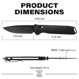 RBLACK 3.3" Tanto EDC Folding Knife with CPM S35VN Blade, Axis Lock G10 Handle