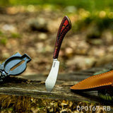 Mini Fixed D2 Blade Knife G10 Handle with Leather Sheath