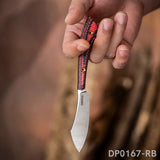 Mini Fixed D2 Blade Knife G10 Handle with Leather Sheath