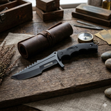 8.5" Tactical Tanto Fixed Blade Knife with Sheath - 3Cr13 Stainless Steel Combat Survival Knife