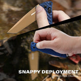 RBLACK 3.3" Tanto EDC Folding Knife with CPM S35VN Blade, Axis Lock