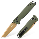 RBLACK 3.3" Tanto EDC Folding Knife with CPM S35VN Blade, Axis Lock