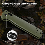 RBLACK 3.3" Tanto EDC Folding Knife with CPM S35VN Blade, Axis Lock