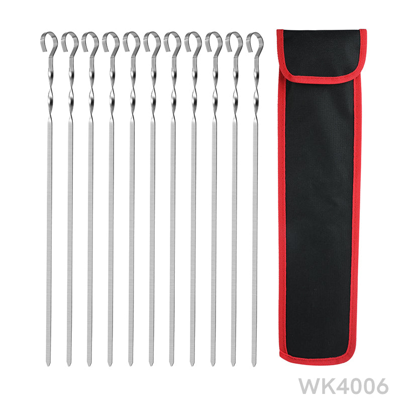 10PCS Skewer Grilling Accessories Set with Portable Bag for Outdoor Camping