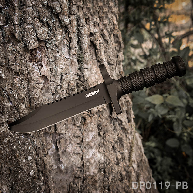 12.2" Tactical Bowie Survival Knife with Military Combat Fixed Blade and Kydex Sheath Dispatch Outdoor Life DP0119-PB 