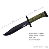 13.5'' Survival Jungle Fixed Blade Knife with Kydex Sheath for Camping, Hunting, Hiking and Adventure Dispatch Outdoor Life 