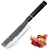 7'' Kitchen Professional Vegetable Meat Kinfe Cutting Slicing Knife Sandvik Steel 14c28n Kitchen Nakiri Knife