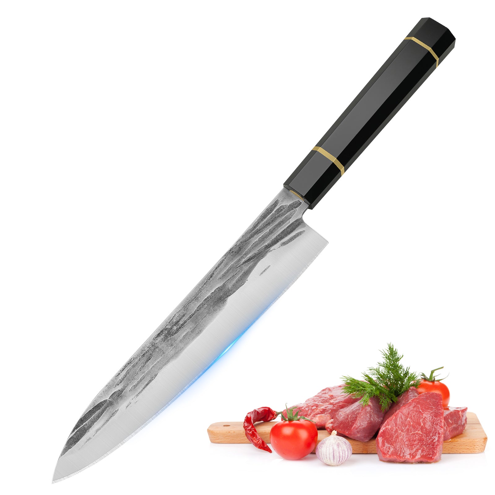 8.5'' Kitchen Sharp Chef Knife Sweden Sandvik 14c28n Steel Resin Handle Slicing Knives