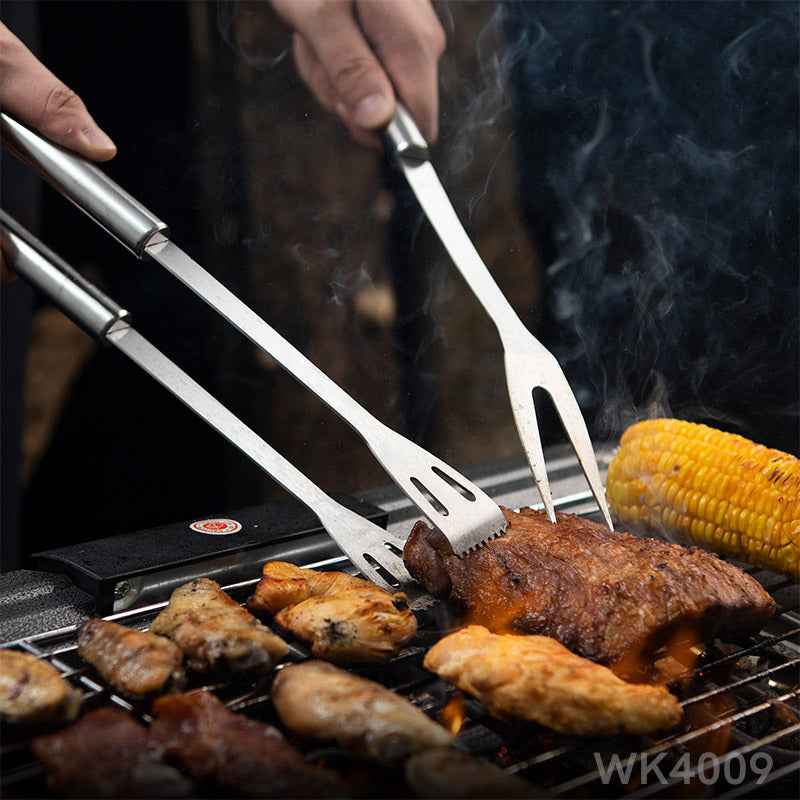 3PCS Grill Accessories with Spatula Fork BBQ Tongs for Camping Dispatch Knives