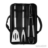 3PCS Grill Accessories with Spatula, Fork & BBQ Tongs for Camping