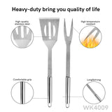 3PCS Grill Accessories with Spatula, Fork & BBQ Tongs for Camping