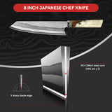 Japanese 8 inch 440C Stainless Steel Chef Knife Burning Blade Resin Turquoise Handle Butcher Knife Kitchen