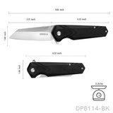 4.5' Folding Pocket Knife with 8cr Blade and G10 Handle