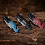 4.75'' Closed Folding Pocket Knife with Serrated Clip Point Blade, Glass Breaker, and Flashlight