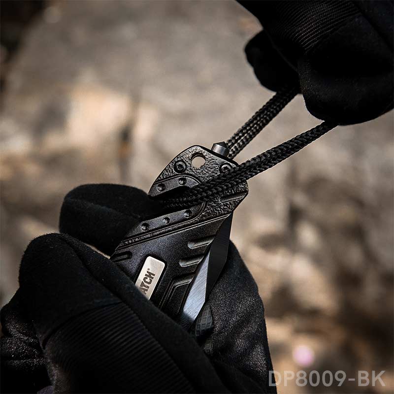 4.75'' Closed Folding Pocket Knife with Mini Flashlight, Serrated Clip Point Blade and Aluminum Handle for Outdoor, Tactical, Survival, and EDC - Dispatch Outdoor Life