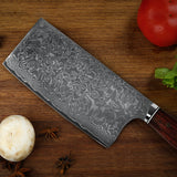 Meat Cleaver 67 Layers  Damascus Buncher Kitchen Knife Pakka Wood Handle Vegetable Meat Fish Knife