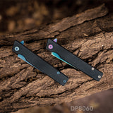 5" Closed Folding Pocket knife 8Cr Rainbow Staright Blade with G10 Handle