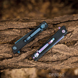5" Closed Folding Pocket knife 8Cr Rainbow Staright Blade with G10 Handle