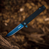 5" Closed Folding Pocket knife 8Cr Rainbow Staright Blade with G10 Handle
