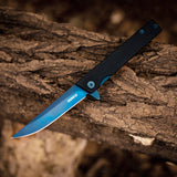 5" Closed Folding Pocket knife 8Cr Rainbow Staright Blade with G10 Handle
