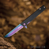 5" Closed Folding Pocket knife 8Cr Rainbow Staright Blade with G10 Handle