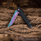 5" Closed Folding Pocket knife 8Cr Rainbow Staright Blade with G10 Handle