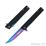 5" Closed Folding Pocket knife 8Cr Rainbow Staright Blade with G10 Handle