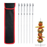 6PCS Kabobs Barbecue Skewers Set with Storage Bag for Grilling
