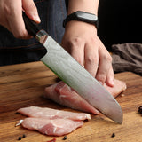 7.5inch AUS10 Damascus Steel Santoku Knife Sharply 73Layers Kitchen Santoku Knife Preminum Black G10 Knife