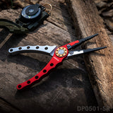 7.8"  Aluminum Braid Cutters Split Ring Red Fishing Pliers with Sheath and Lanyard