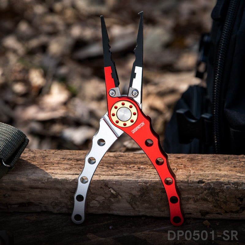 7.8 Aluminum Braid Cutters Split Ring Red Fishing Pliers with Sheath –  Dispatch Knives