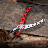 7.8"  Aluminum Braid Cutters Split Ring Red Fishing Pliers with Sheath and Lanyard