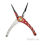 7.8"  Aluminum Braid Cutters Split Ring Red Fishing Pliers with Sheath and Lanyard