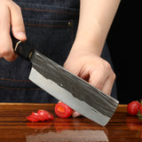 7'' Kitchen Professional Vegetable Meat Kinfe Cutting Slicing Knife Sandvik Steel 14c28n Kitchen Nakiri Knife