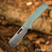 Sheepsfoot Blade Folding Knife with Micarta Handle and Clip for EDC and Survival