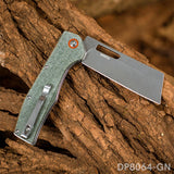 Sheepsfoot Blade Folding Knife with Micarta Handle and Clip for EDC and Survival