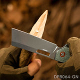 Sheepsfoot Blade Folding Knife with Micarta Handle and Clip for EDC and Survival