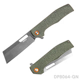 Sheepsfoot Blade Folding Knife with Micarta Handle and Clip for EDC and Survival