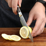 5'' Damascus Steel Utility Knife Damascus Steel Kitchen Octagon Ebony Handle Knives