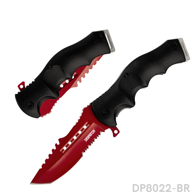 Fashion Colorful Folding Knife Serrated Blade with Safety Finger Grip –  Dispatch Knives