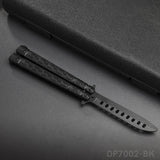 Black Balisong Butterfly Trainer Knife with Chain Patterns