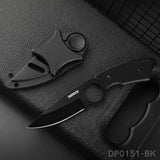 Black Fixed Blade Neck Knife G10 Handle with Protective Sheath for Survival