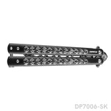 Black Practice Not Real Blade Balisong for CSGO Training with Skull Pattern