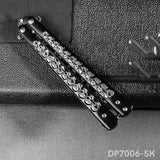 Black Practice Not Real Blade Balisong for CSGO Training with Skull Pattern