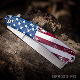 4.89" Pocket knivies Folding Knife Circular Point Flag Tools For Camping EDC