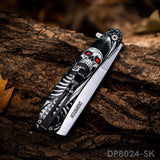 4.89" Pocket knivies Folding Knife Circular Point Flag Tools For Camping EDC