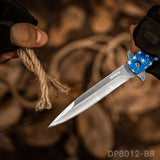 American Flag Stiletto EDC Folding Knife Cold Steel Blade, Spring Assisted - Dispatch Outdoor Life