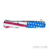 American Flag Stiletto EDC Folding Knife Cold Steel Blade, Spring Assisted - Dispatch Outdoor Life