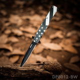 American Flag Stiletto EDC Folding Knife Cold Steel Blade, Spring Assisted - Dispatch Outdoor Life